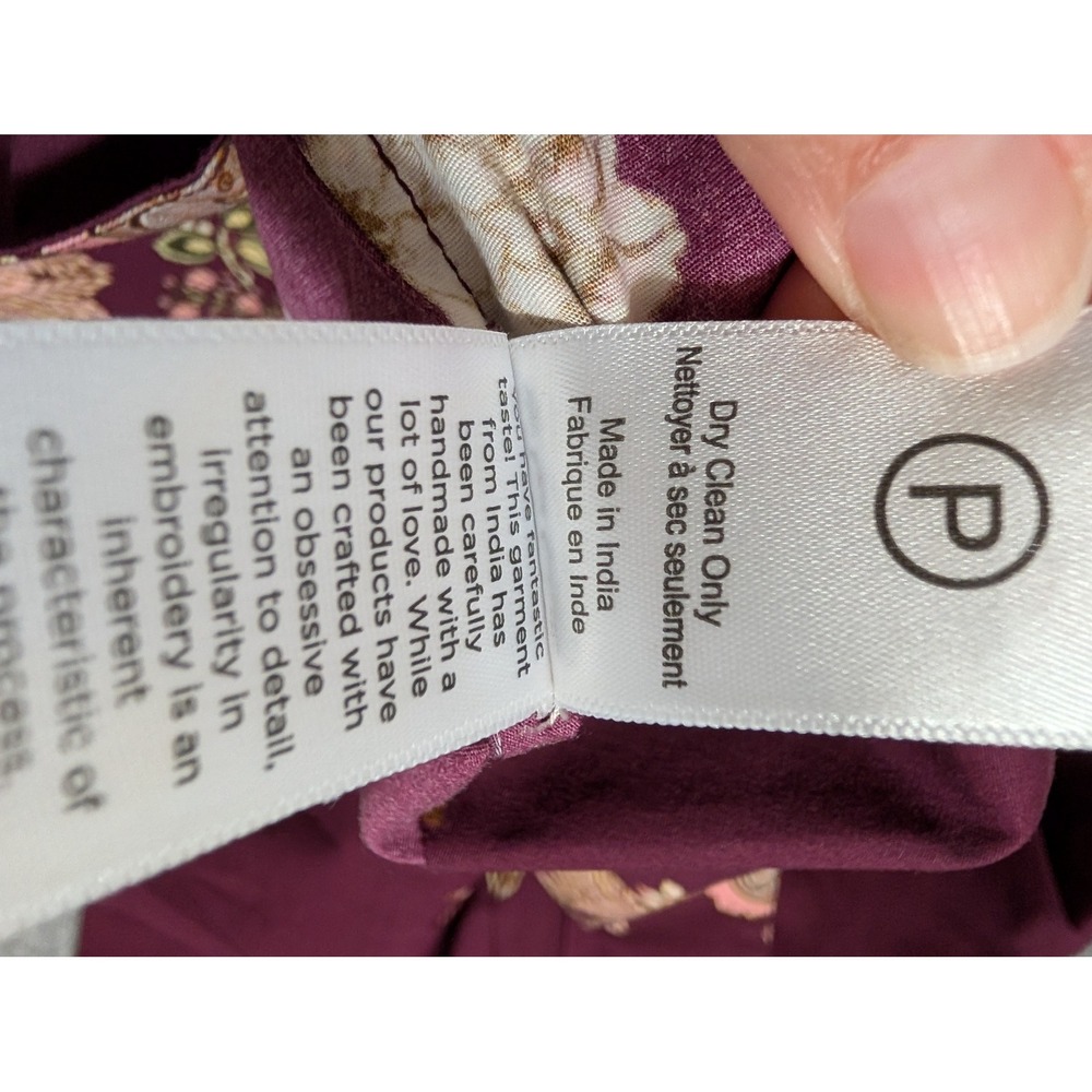 Hemant & Nandita Savi Maxi Dress Wine Floral Cotton Poplin XS NEW Wedding guest - Picture 14 of 14